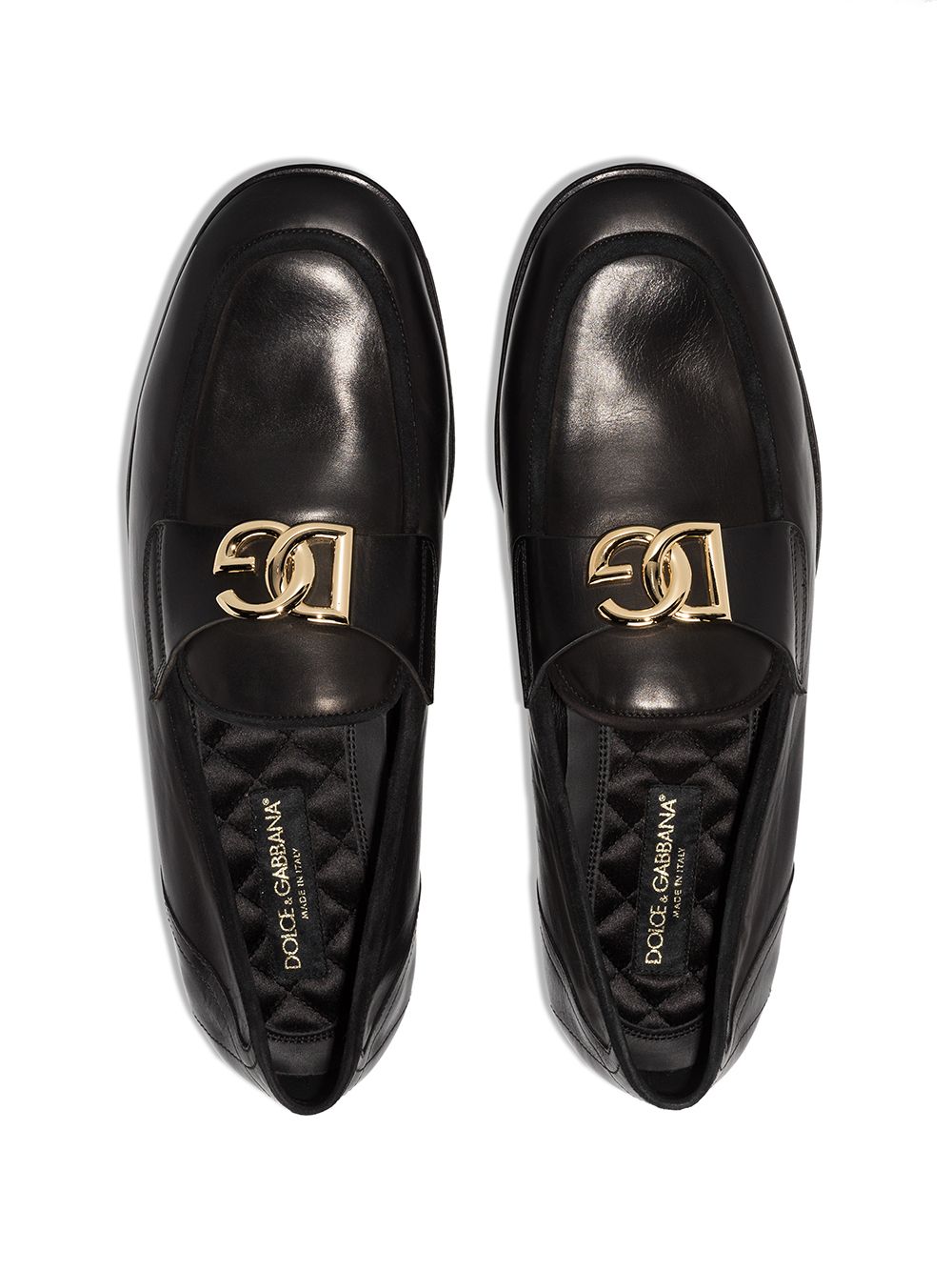 DOLCE & GABBANA Men's Luxe Black Leather Loafers