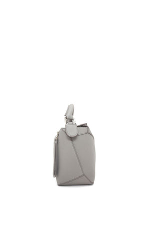 LOEWE Women's Pearl Grey Mini Puzzle Edge Calfskin Handbag FW24