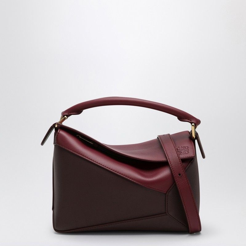 Two-Tone Calfskin Leather Small Shoulder Bag