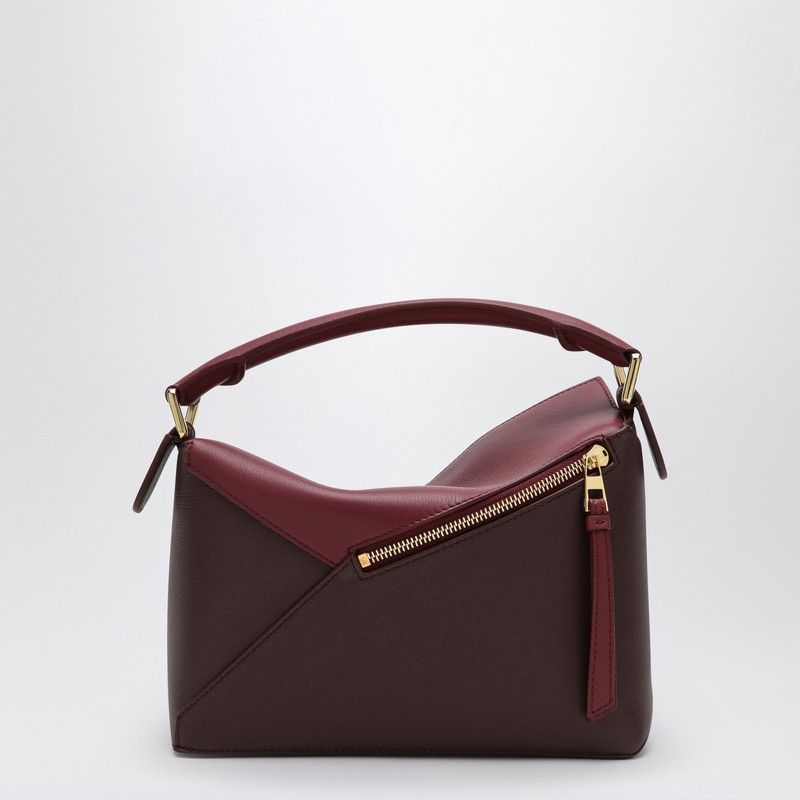 Two-Tone Calfskin Leather Small Shoulder Bag