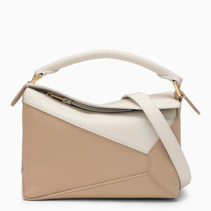 LOEWE Two-Tone Calfskin Mini Shoulder Bag with Gold-Tone Accents - Small