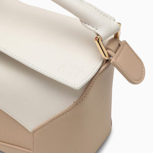 Two-Tone Calfskin Leather Small Shoulder Bag