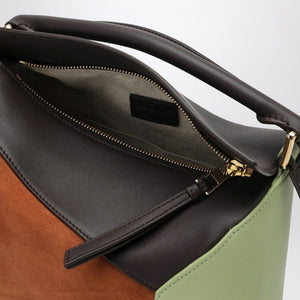 LOEWE Mini Color-Block Handbag in Rich Calfskin and Suede