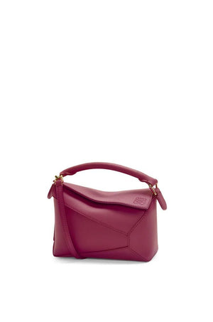 LOEWE Mini Puzzle Calfskin Handbag in Brown for Women