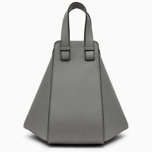 LOEWE Gray Mini Hammock Leather Handbag with Gold-Tone Accents for Women