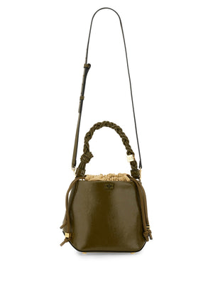 GANNI Recycled Leather Bucket Handbag for Women