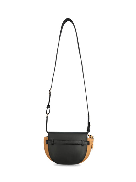 LOEWE Mini Gate Dual-Tone Leather Crossbody Handbag for Women - Black