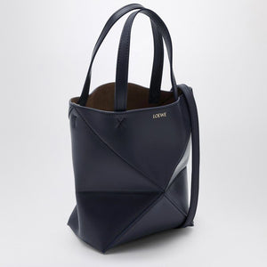 LOEWE Mini Puzzle Fold Tote in Abiss Blue