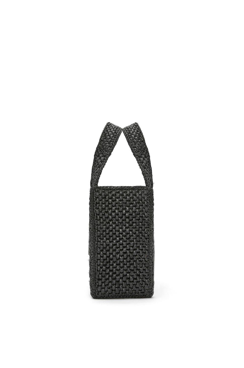 Black Rafia and Calf Skin Tote for Women