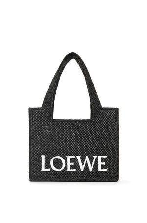 LOEWE Medium Font Raffia Tote