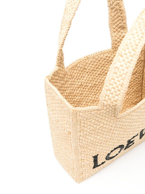 LOEWE Mini Natural Raffia Tote Handbag for Women - FW24 Beige