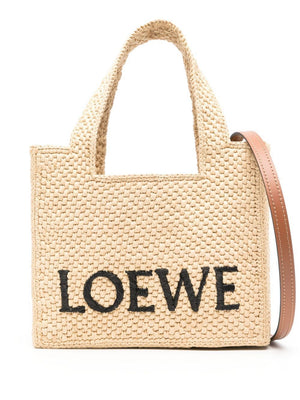 LOEWE Mini Natural Raffia Tote Handbag for Women - FW24 Beige