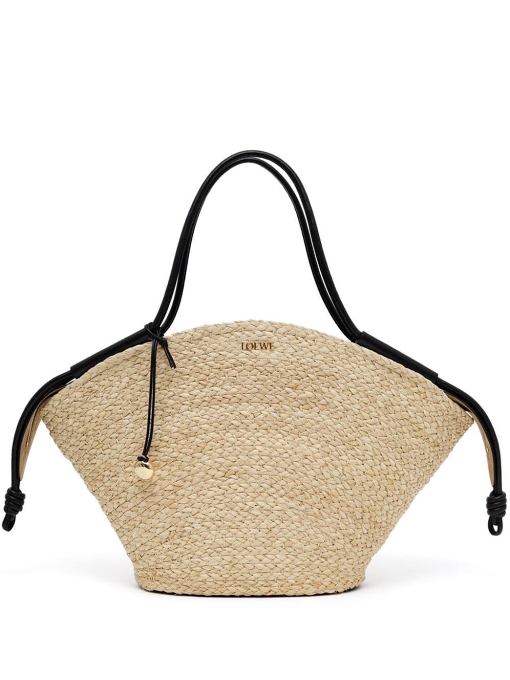 LOEWE Large Paseo Raffia and Leather Tote