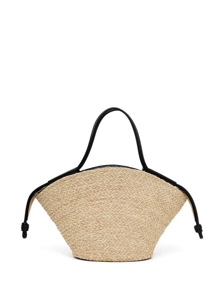 LOEWE Large Paseo Raffia and Leather Tote