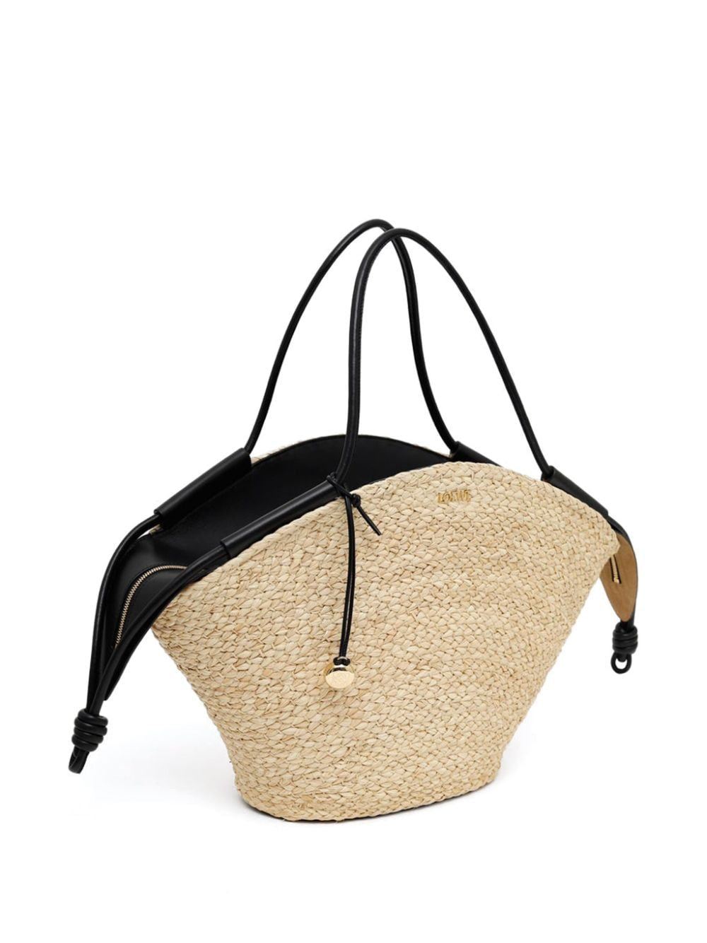 LOEWE Large Paseo Raffia and Leather Tote