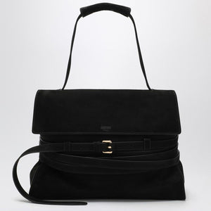 MOSCHINO COUTURE Mini Black Suede Crossbody Shoulder Bag