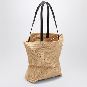 LOEWE Mini Natural Raffia Puzzle Fold Tote Handbag