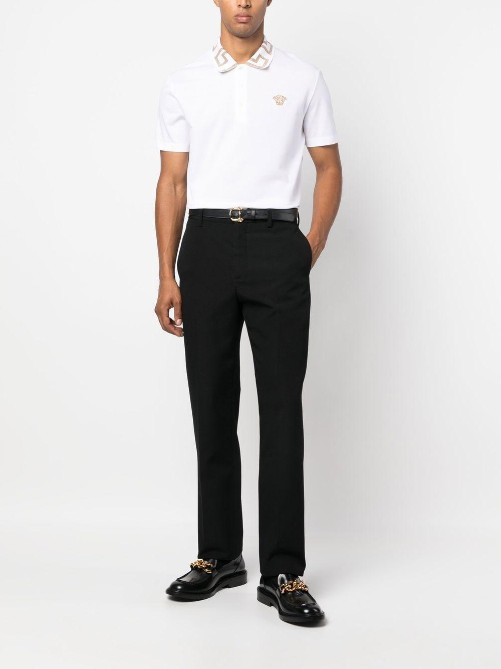 VERSACE Men's Greek Collar Polo Shirt in Mixed Colours