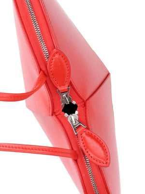 ALAIA Heart Charm Mini Crossbody Bag in Red Leather