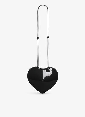 ALAIA Elegant Black Leather Heart Mini-Handbag