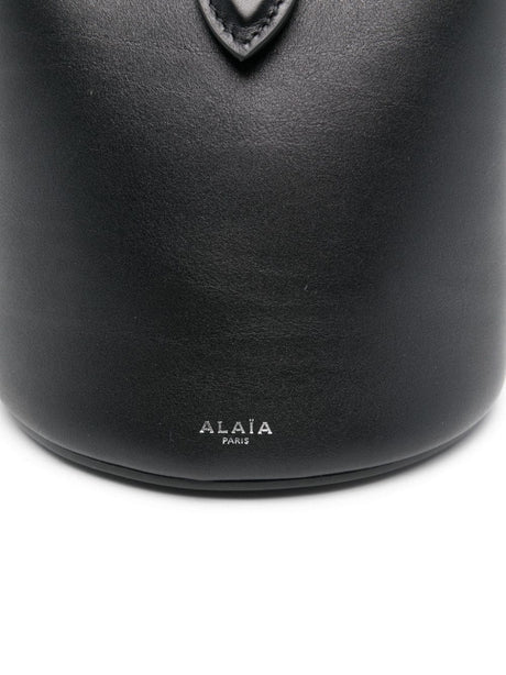 ALAIA Chic Mini Leather Bucket Bag with Ring Handle