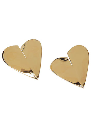 ALAIA Gold Heart-Shaped Earrings with Pin Closure