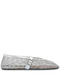 ALAIA Fishnet Ballerina Flats with Adjustable Strap