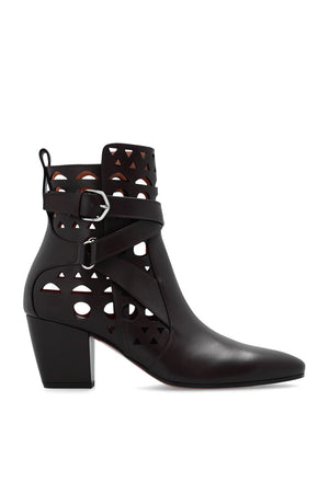 ALAIA Luxurious Lamb for Your Feet: Brown Ziggy Ankle Boots for Women