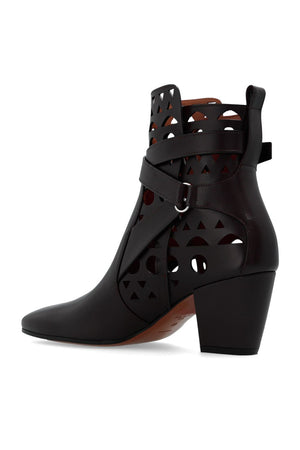 ALAIA Luxurious Lamb for Your Feet: Brown Ziggy Ankle Boots for Women