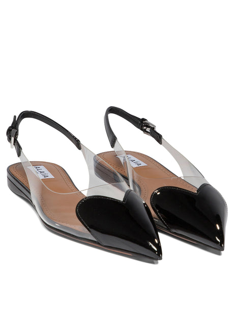 ALAIA Chic Heart-Cut Slingback Flats