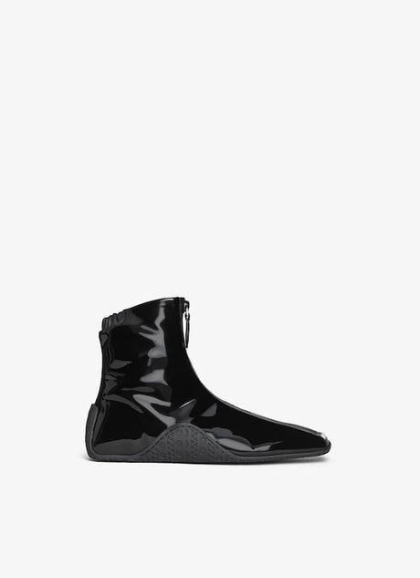 ALAIA High-Top Sneaker in Black Stretch Patent Fabric