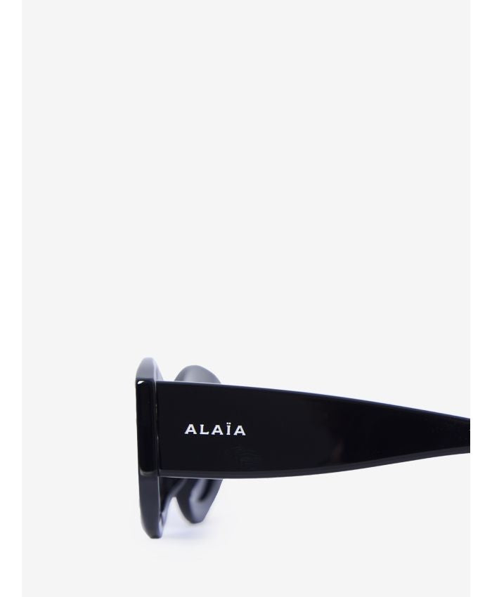 ALAIA Shiny Solid Black Sunglasses