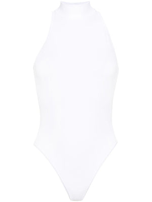 ALAIA Sleeveless White Turtleneck Bodysuit for Women - SS24 Collection
