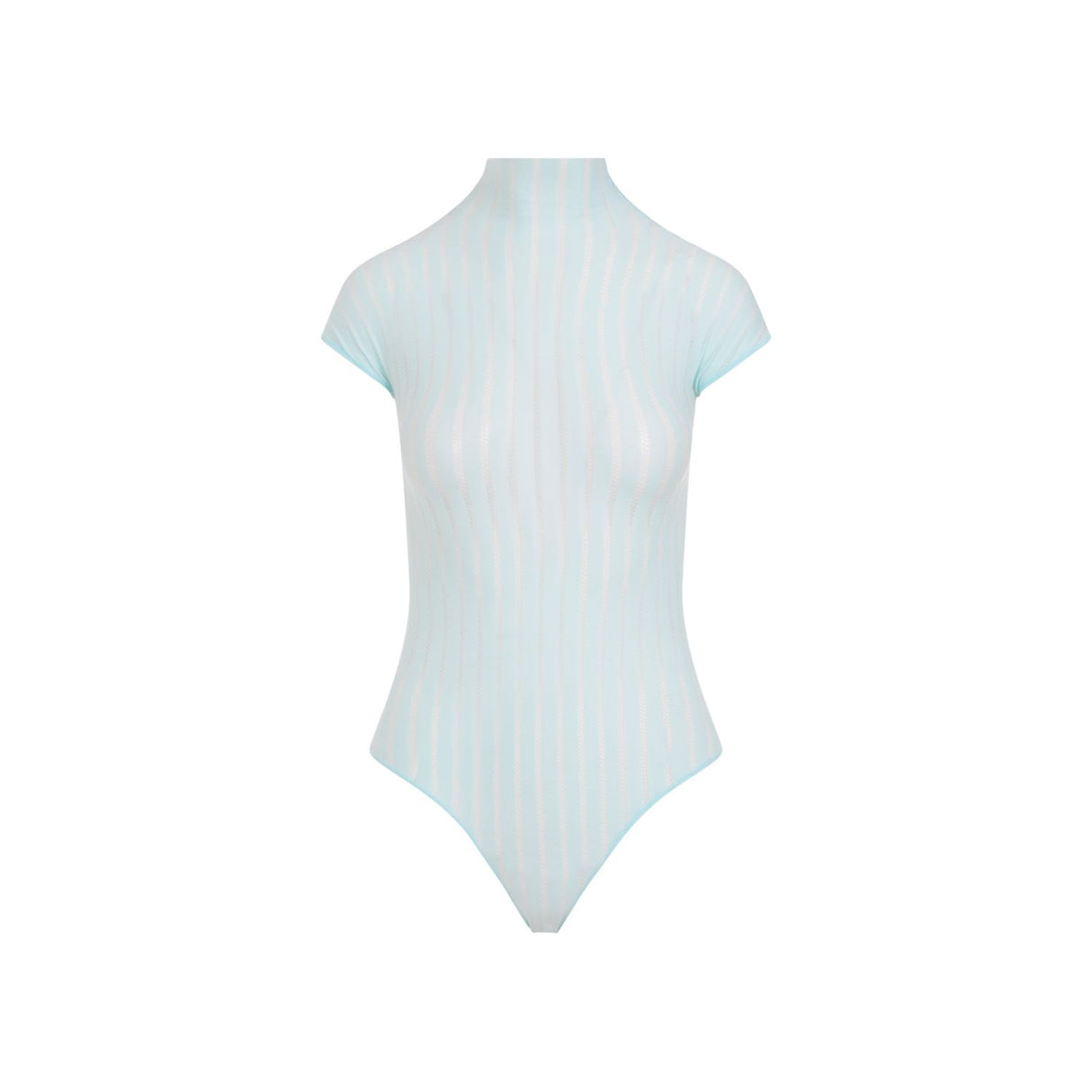 ALAIA Navy Sheer Striped Body for Women - SS24 Collection