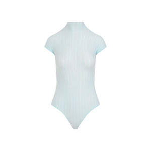 ALAIA Navy Sheer Striped Body for Women - SS24 Collection