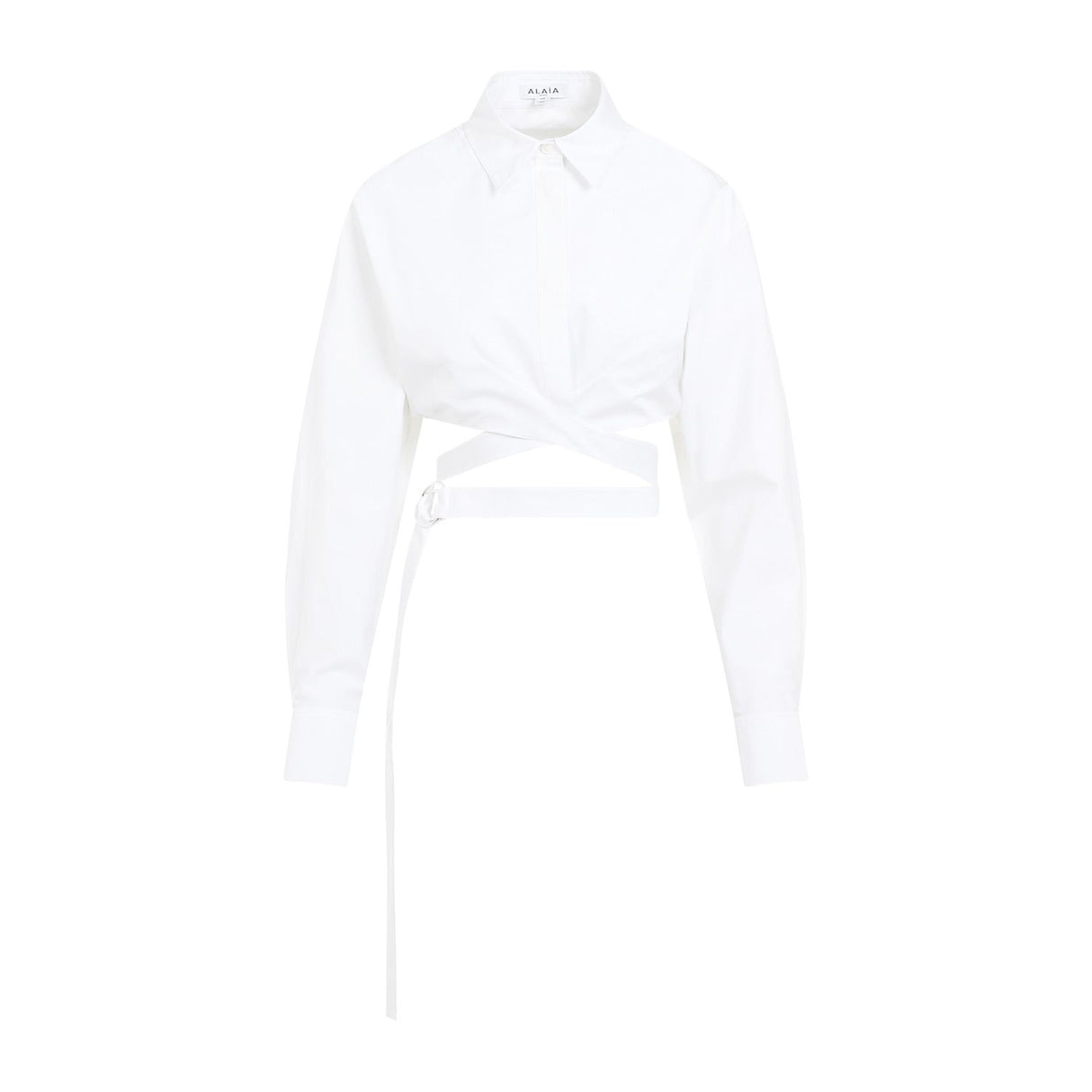 ALAIA Crossed Waist Cropped Shirt