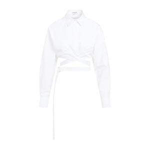 ALAIA Crossed Waist Cropped Shirt