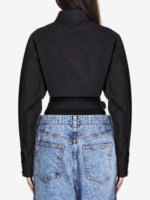 ALAIA Crossed Waist Cropped Shirt