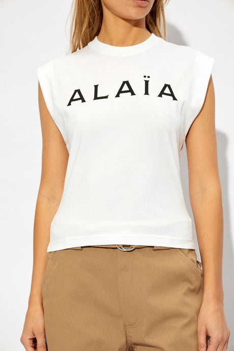 ALAIA Elegant White Cotton T-Shirt