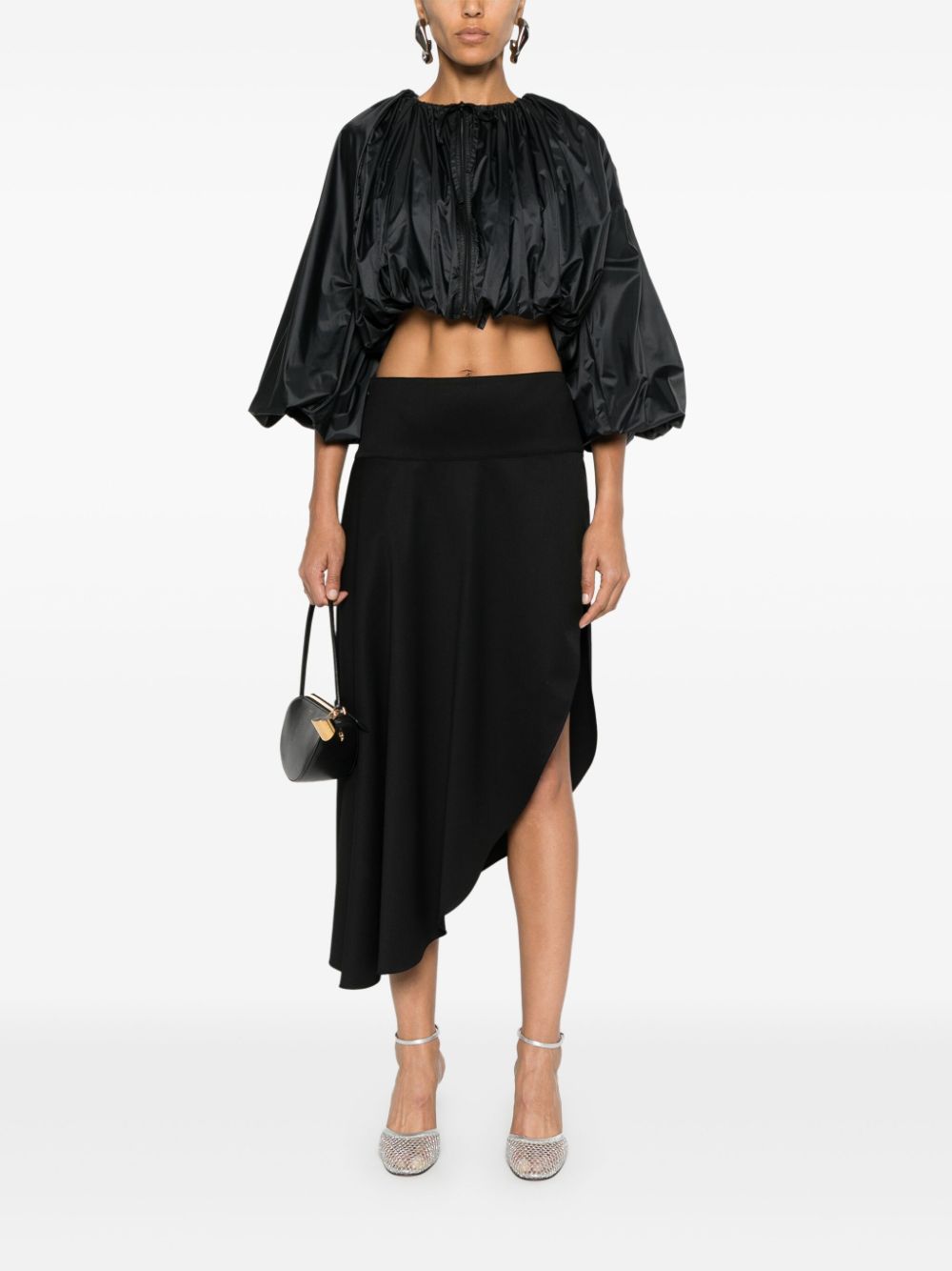 ALAIA Asymmetric Wool Blend Skirt