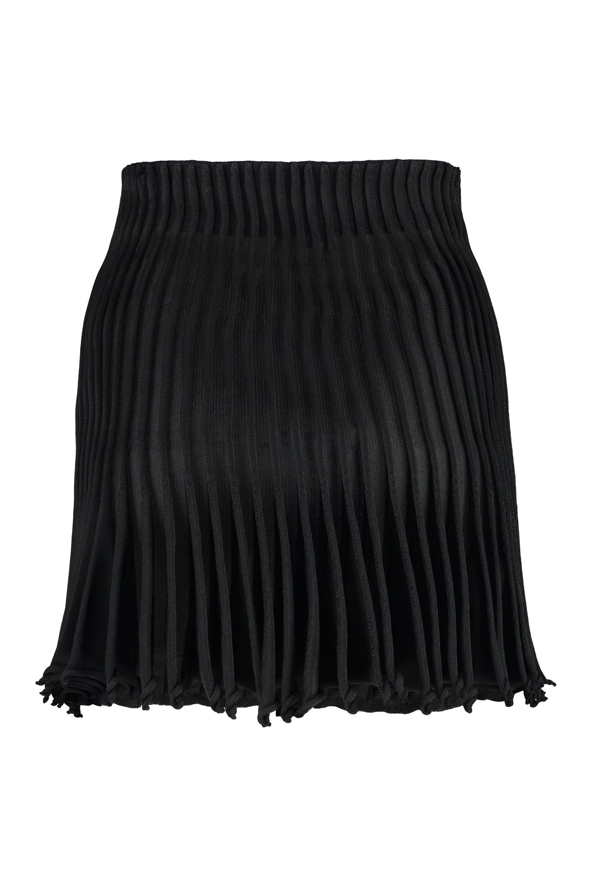 時尚黑色褶皺針織裙 - FW23