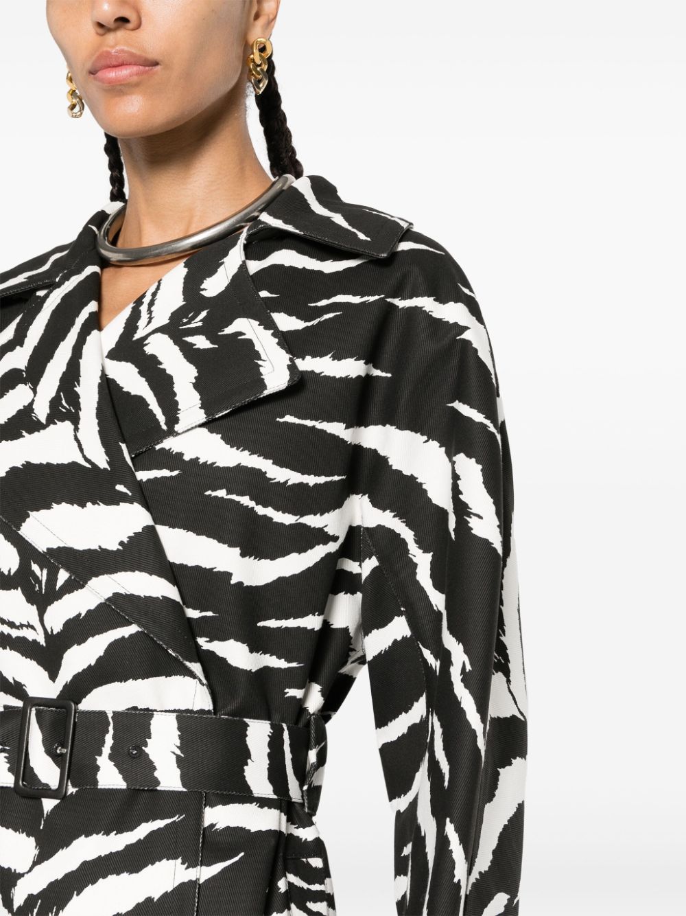 ALAIA Animal Print Denim Trench Jacket for Women - ss24 Collection