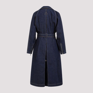 女性用青色ベルトデニムジャケット - SS24コレクション