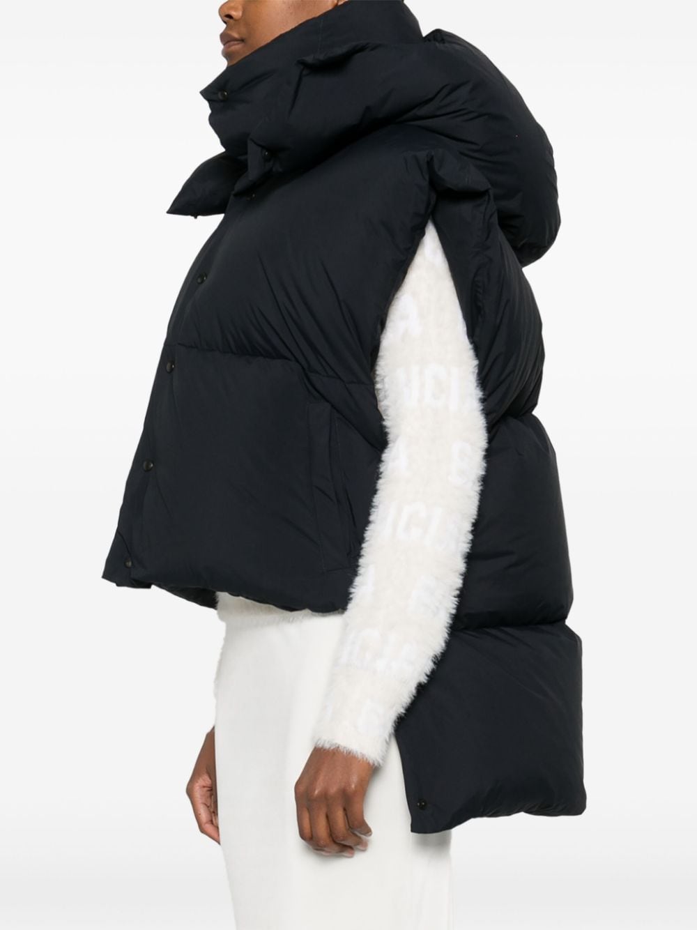 ALAIA Padded Down Vest with Detachable Hood for Women - FW24