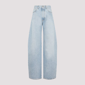 ALAIA WIDE CAMAL DENIM JEAN PANTS