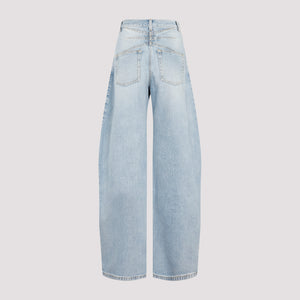 ALAIA WIDE CAMAL DENIM JEAN PANTS