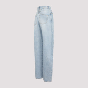 ALAIA WIDE CAMAL DENIM JEAN PANTS