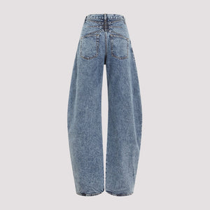 ALAIA Winter Sky Blue Linen Pants