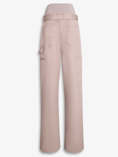 ALAIA Steel Cargo Trousers with Stretch Knit Waistband