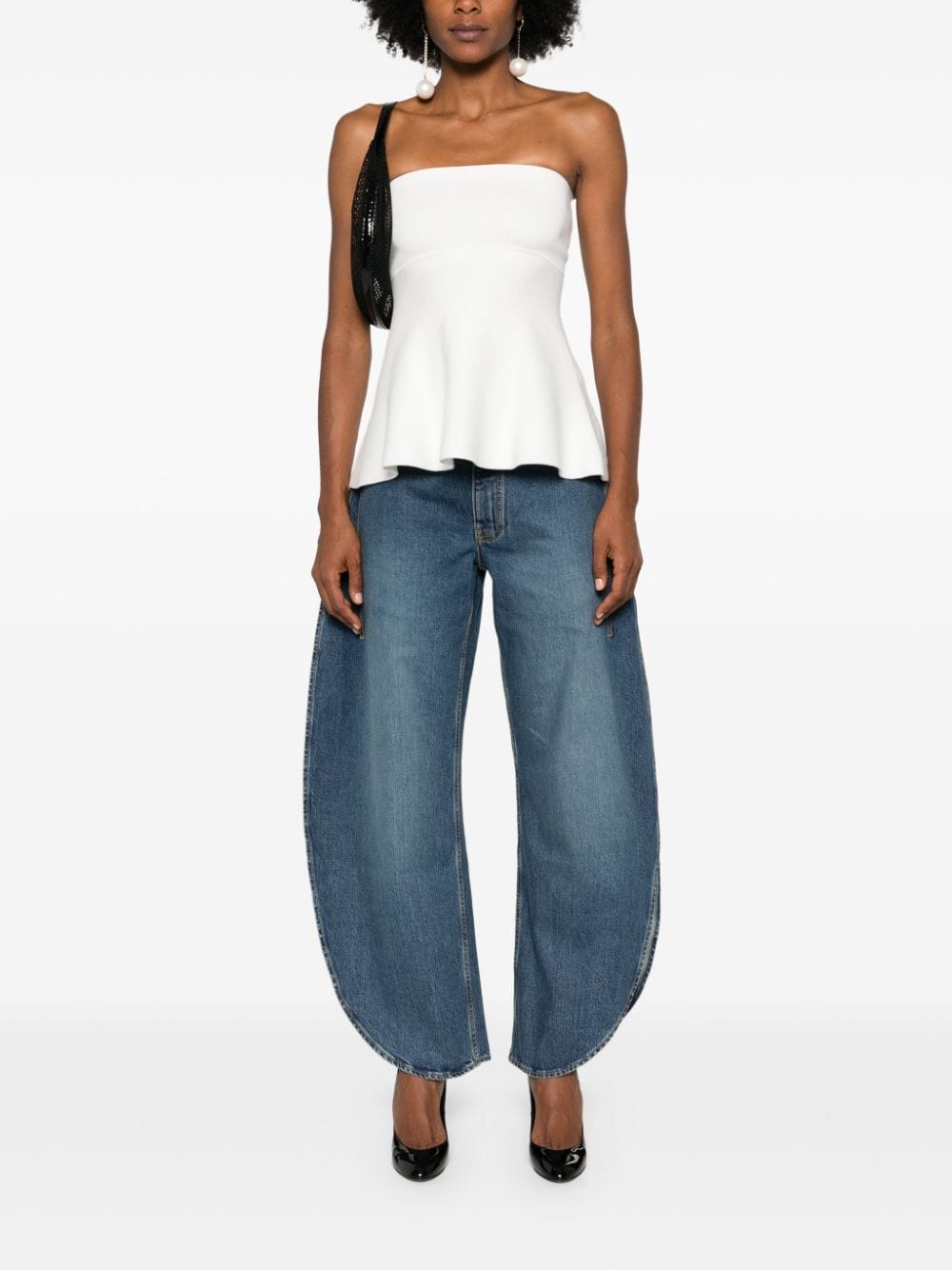 ALAIA Round Cut Denim Jeans for Women - FW24 Collection